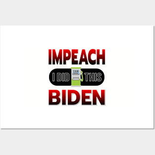 IMPEACH BIDEN I DID THIS GAS PUMP DESIGN RED TO BLACK GRADIENT DESIGN Posters and Art